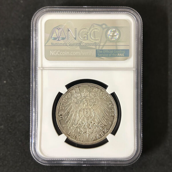 ドイツ　3マルク　1911 【NGC MS64】　世界コイン - 画像 (4)