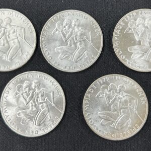 1972　ミュンヘンオリンピック　ドイツ　10マルク銀貨　5枚セット