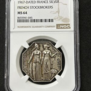 1967　フランス　ジェトン銀貨　NGC　MS64　最高鑑定