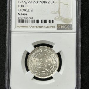 1937　インドKutch2.5KoriGeorgeⅥ　NGC　MS66