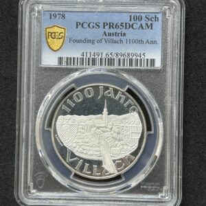 1978 オーストリア 100シリング銀貨 PCGS PR65DCAM 最高鑑定