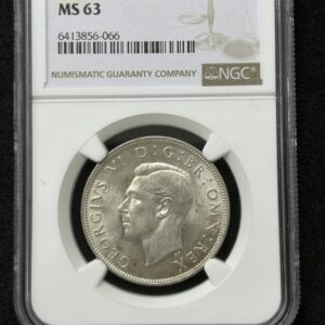 1944年 イギリス 1/2クラウン銀貨 ジョージ6世 NGC MS63 高鑑定